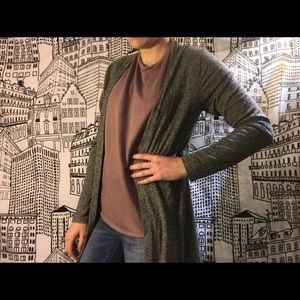 Extra long soft grey cardigan